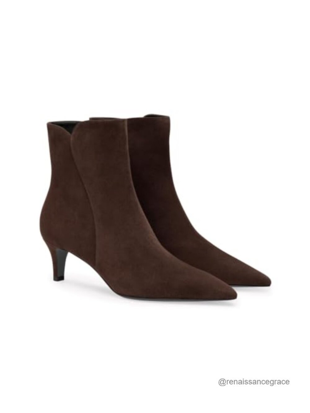 Faux Suede Ankle Boots Kitten Low Heel Pointed Toe Dress Booties